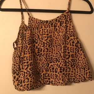 Urban Outfitters cropped cheetah print top